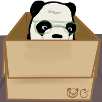 Panda in a box illustration